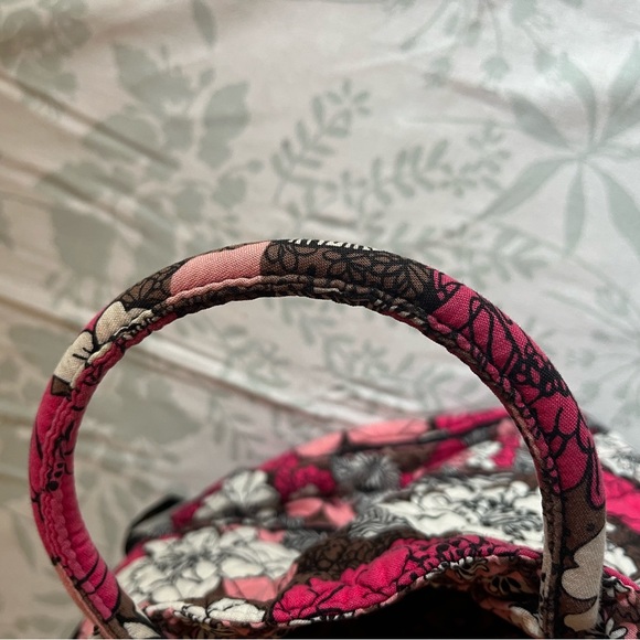 Vera Bradley Retired Mocha Rouge Glenna Small Drawstring Satchel Bag - Picture 5 of 14